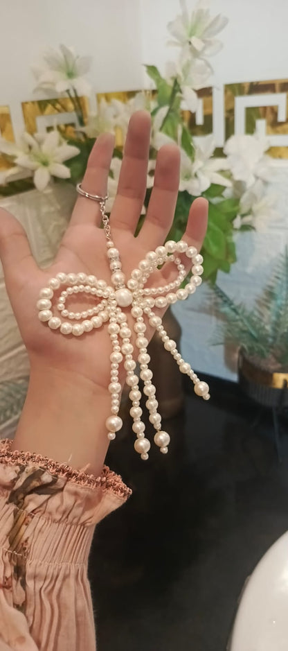 Pearl Bow Keychain Charm